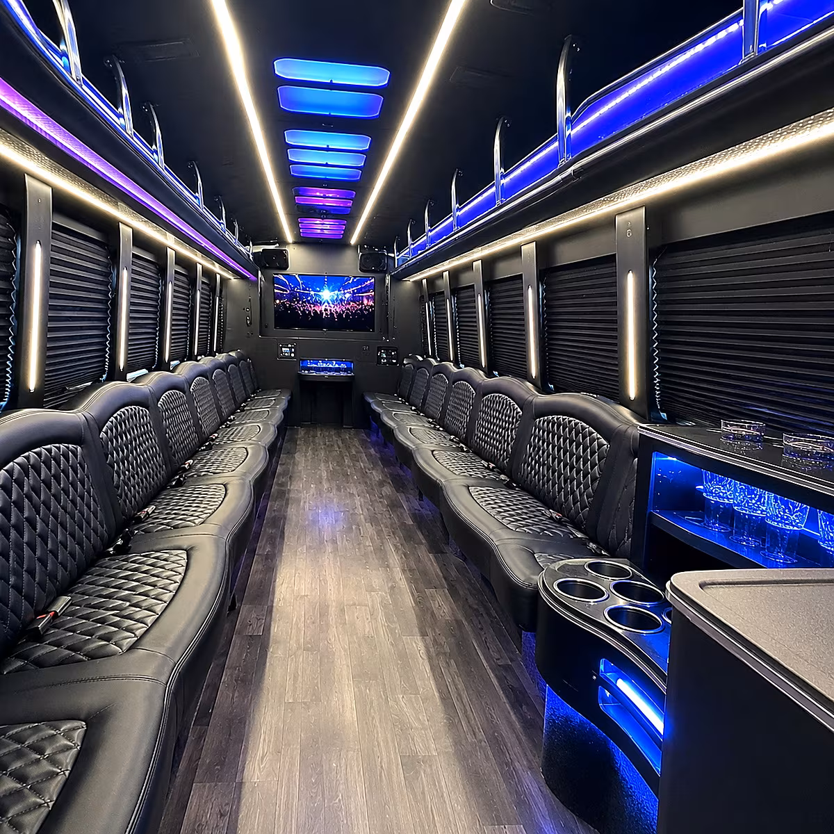 Fort Myers Bachelor & Bachelorette Transportation party bus interior