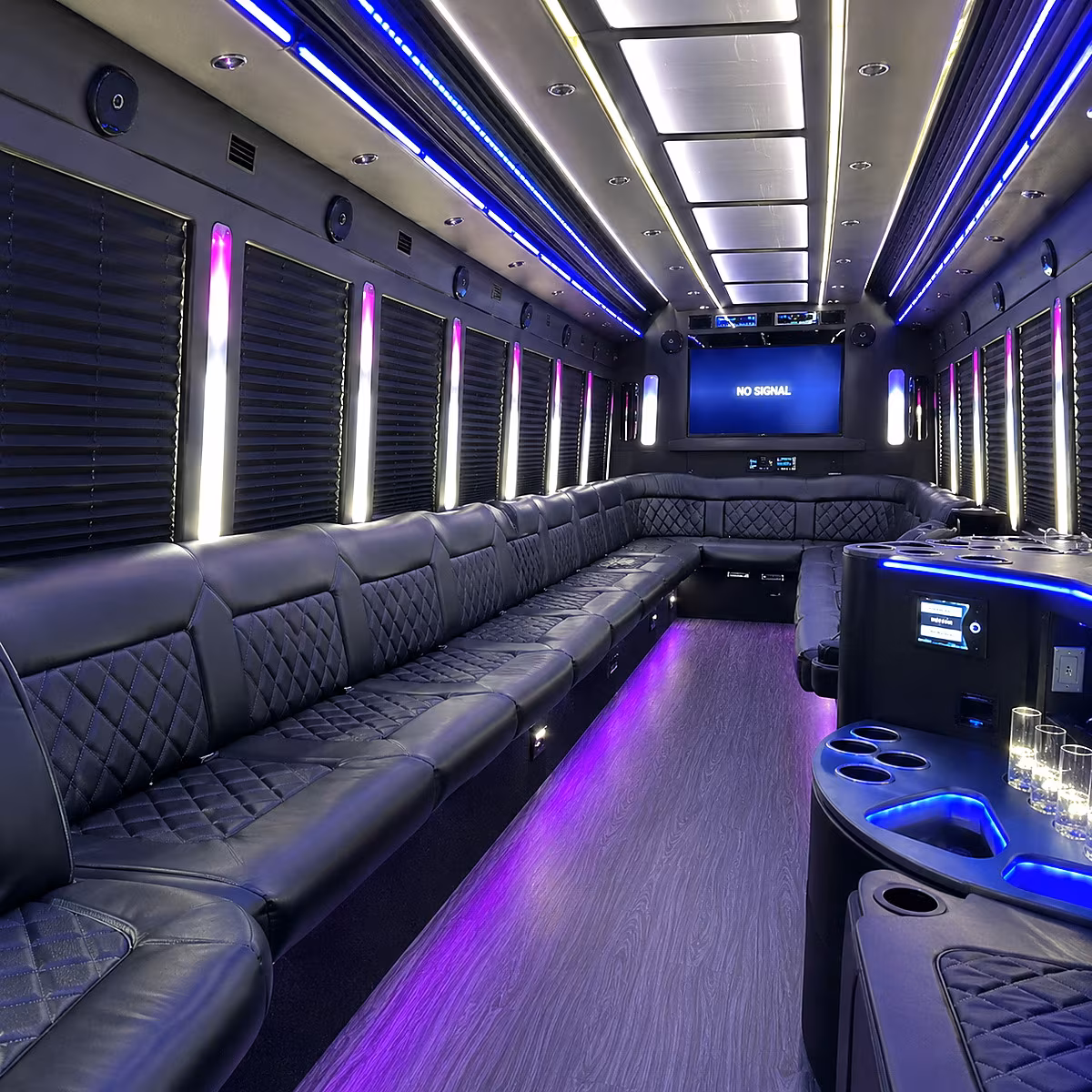 Fort Myers Bachelor & Bachelorette Transportation party bus interior