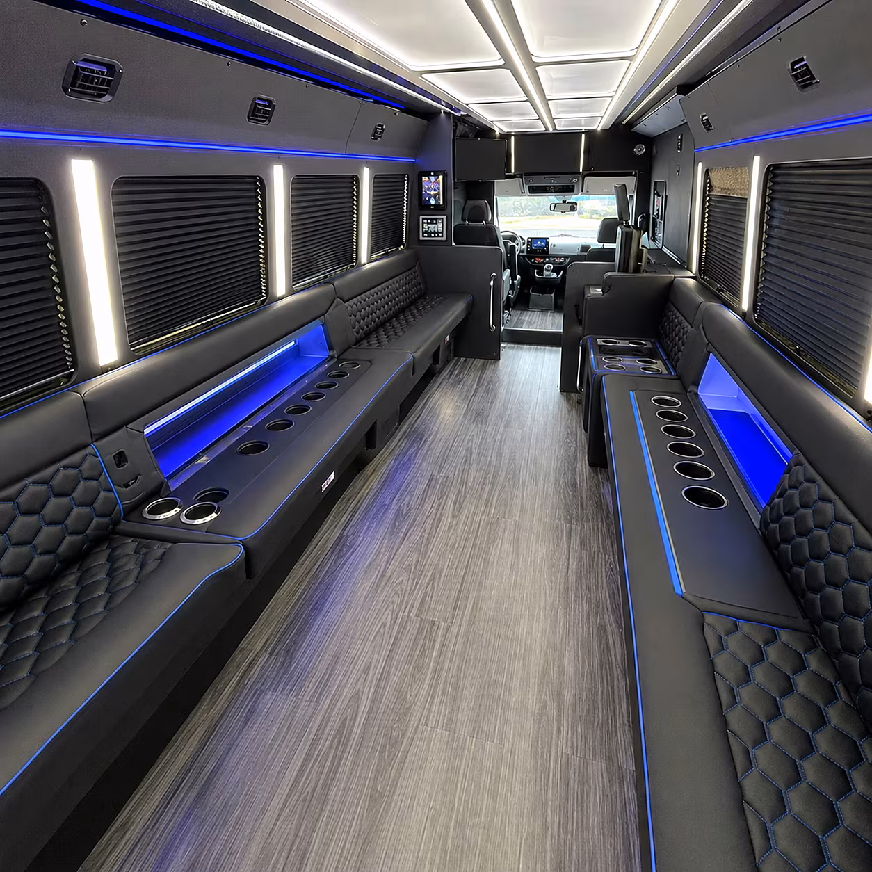 Fort Myers Wedding Transportation party bus interior