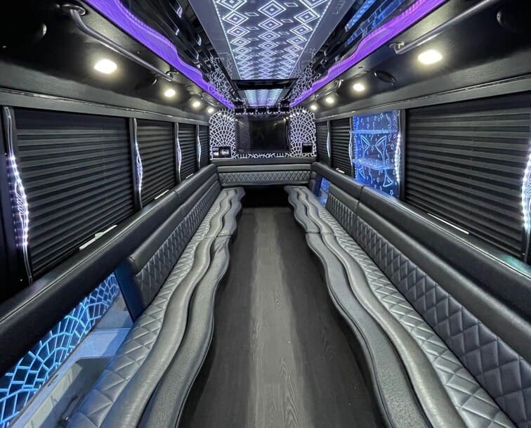 Naples 30 Passenger Party Bus White Interior