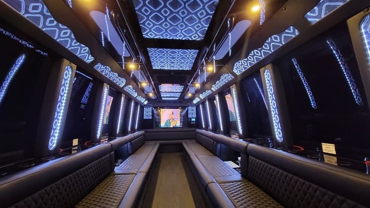 Sarasota 40 Passenger Limo Bus Interior